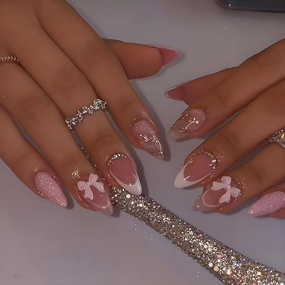 Almond French Tip Press on Nails