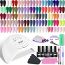 JODSONE 60PCS Gel Nail Polish Kit with UV Light