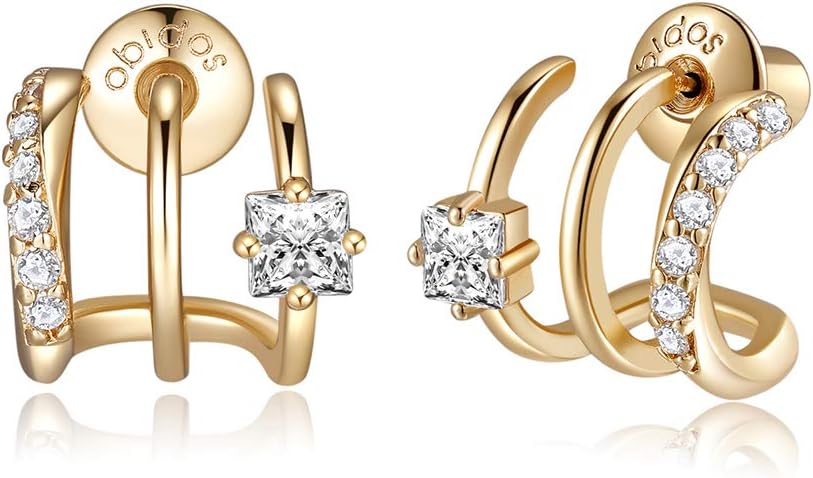 14K Gold Plated Illusion Stud Earrings