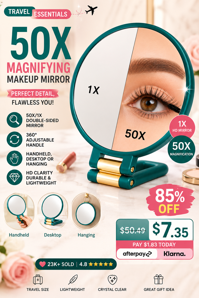 Magnifying Makeup Mirror | Double-Sided Travel Vanity Mirror with 360°