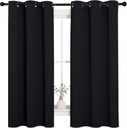 NICETOWN Black Blackout Curtains 2 Panels