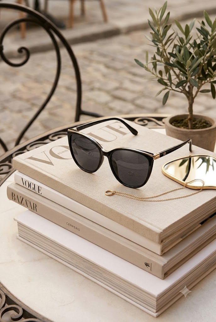 Chic Cateye Sunglasses for Women | Trendy UV400 Black & Gold Shades CL22017