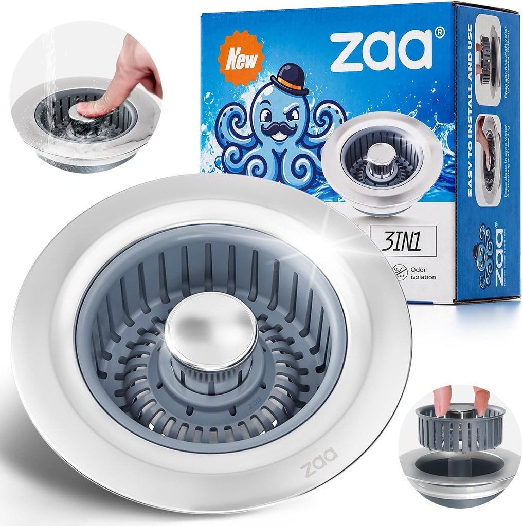 3-in-1 Kitchen Sink Drain Strainer Stopper
