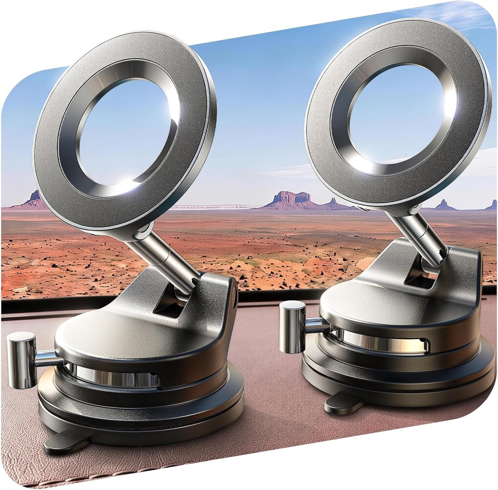 2 Pack Strong Magnetic Phone Holder for Car | 360° Dashboard